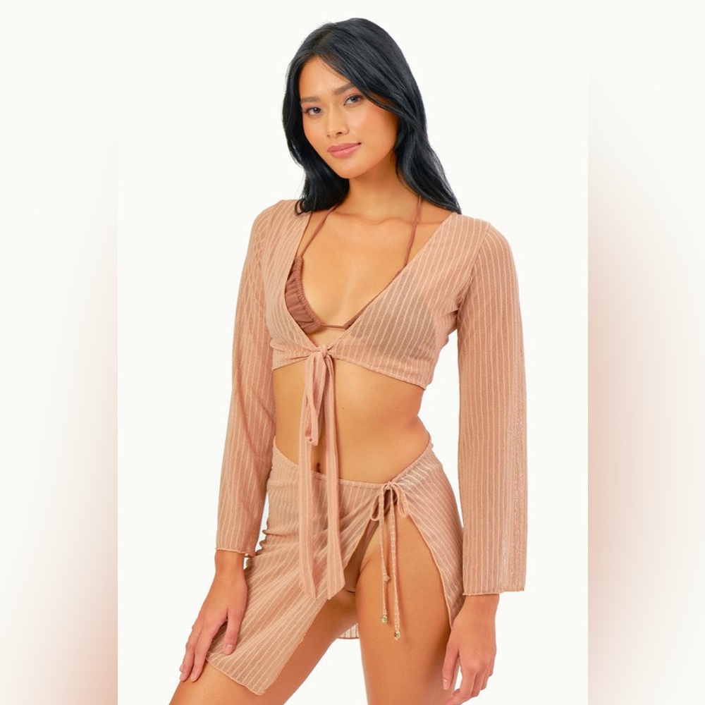 BLACKBOUGH KIKI COVERUP SET- light brown sheer